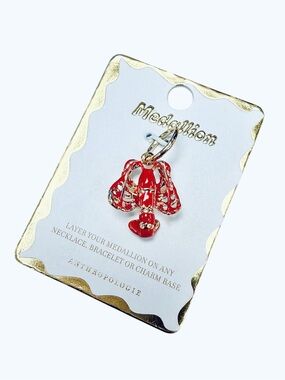 Anthropologie Red Lobster Charm Pendant - 14k Gold Plated Accents NWT 🦞🦞🦞